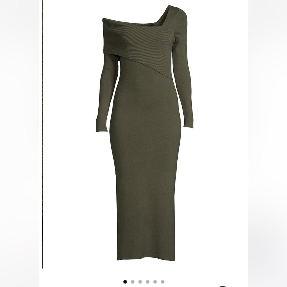 Line & Dot Green Off-Shoulder Midi Dress NWT
